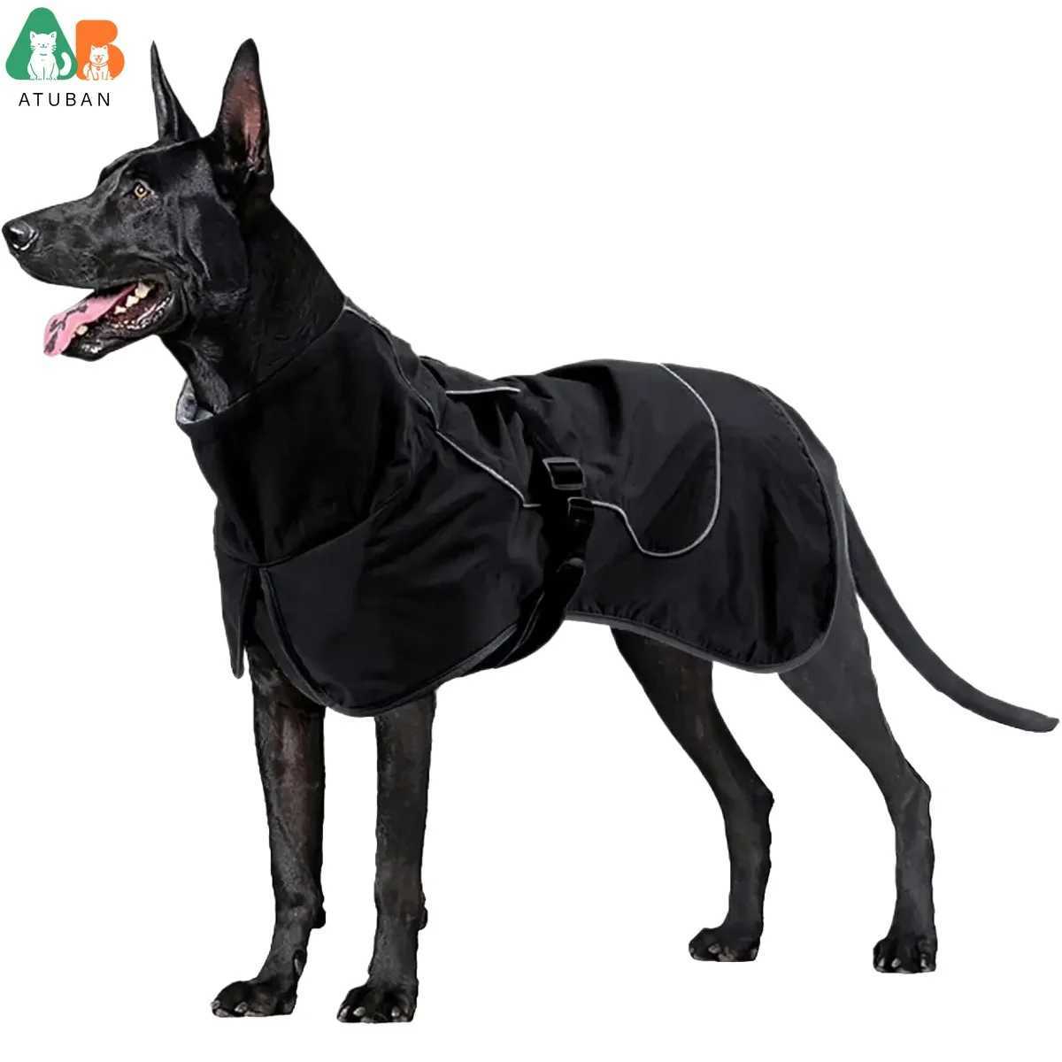 ATUBAN Dog Jacket Waterproof Dog Raincoat Cold Weather Reflective Jacket with Soft Fleece Lining Warm Outerwear for Pet OutdoorsXJ250109