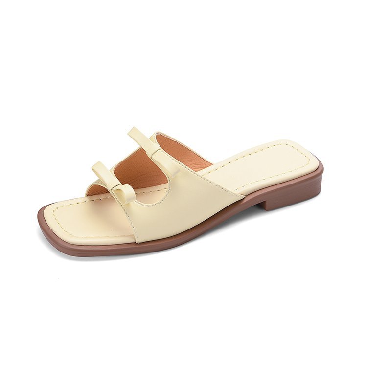 Women Slippers Flat Bottom New hot Fashion Korean Versatile Sweet Style Trendy Triple Apricot Beige Free shipping