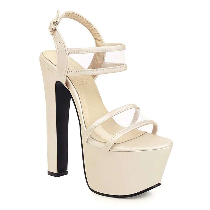 16Cm Extreme High Heels Sandals Women's Summer Shoes Fashion Green Beige Platform Gladiator Flip Ps Stripper Party Shoe Lady