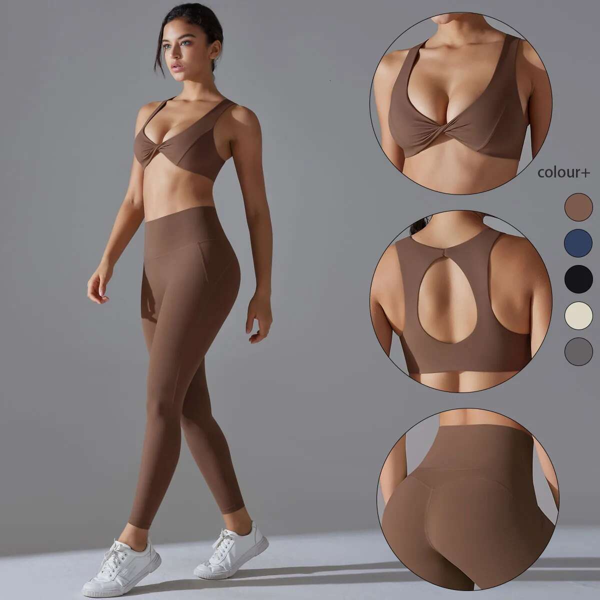 Yoga Suit Set Sexy Breathable Quick Drying Sport Brassiere Tummy Control Butt Lifting Sports Running Cycg Gym Shorts