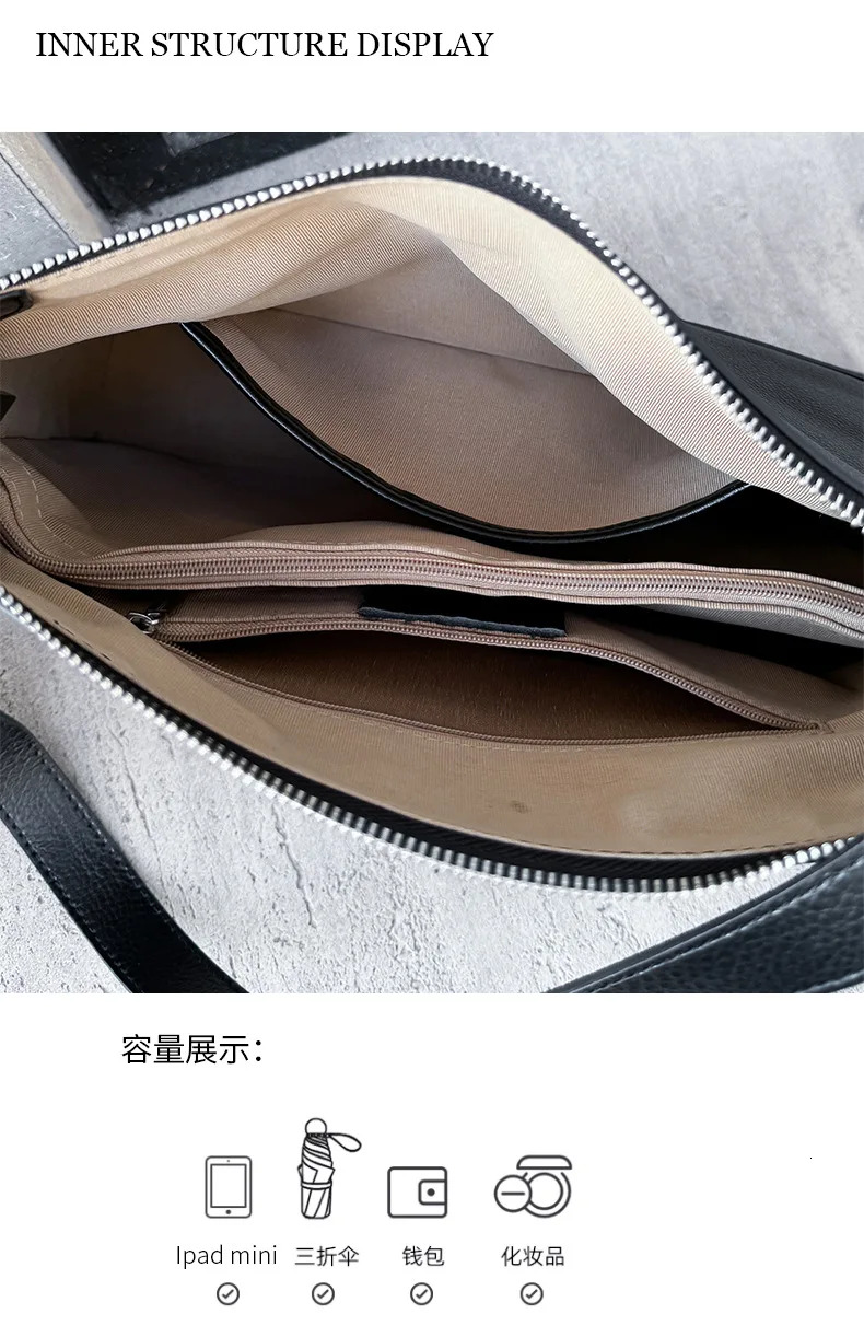 Genuine Leather Ladies' Temperament Handbag, Autumn And Winter New Style Versatile Shoulder Crossbody Bag Women's Hobo