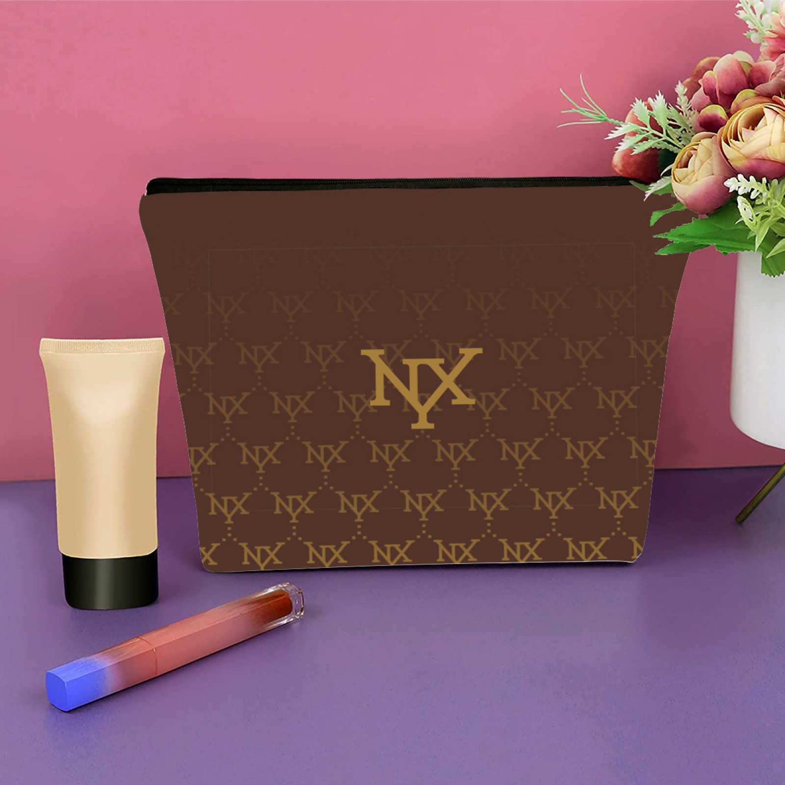 NXY Linen Cosmetic Bag-beige New Small Women's Cosmetic Bag Portable Small Sanitary Napkin Storage Bag Coin Key Case Portable Card Pouch