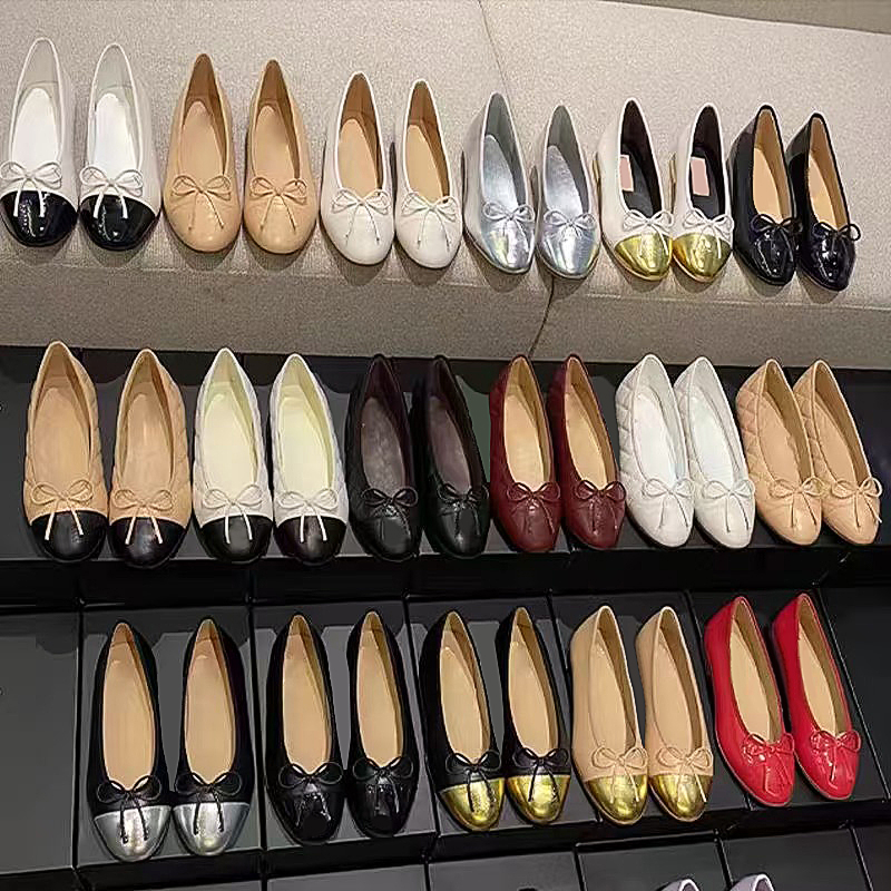 Designer Womens Famous Slides Dress Shoes Ladies Woman Loafers Flat Bottom Casual Beach Round Toes Genuine Leather Party Formal Best Quality With Box