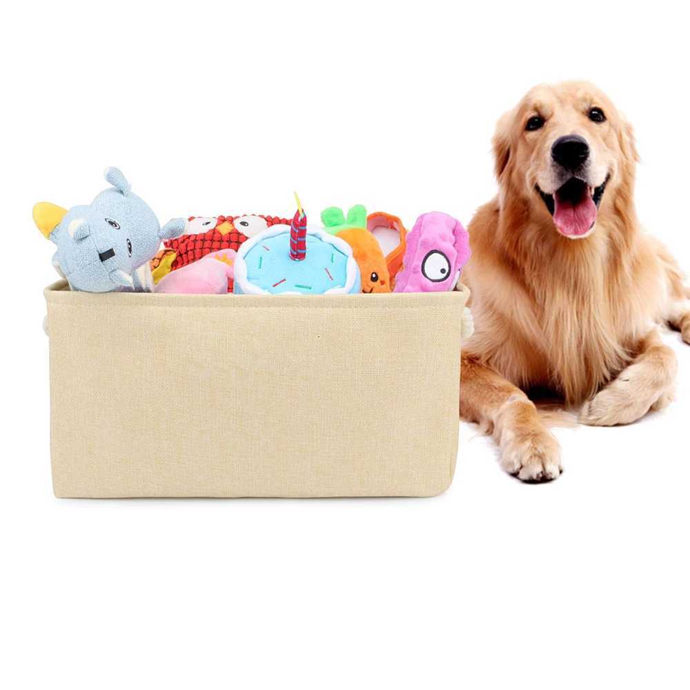 Personalized Cat Dog Toy Storage Basket Clothes Bin Pet Custom Name DIY Collapsible Box Free Print ID Pet AccessoriesXJ250109
