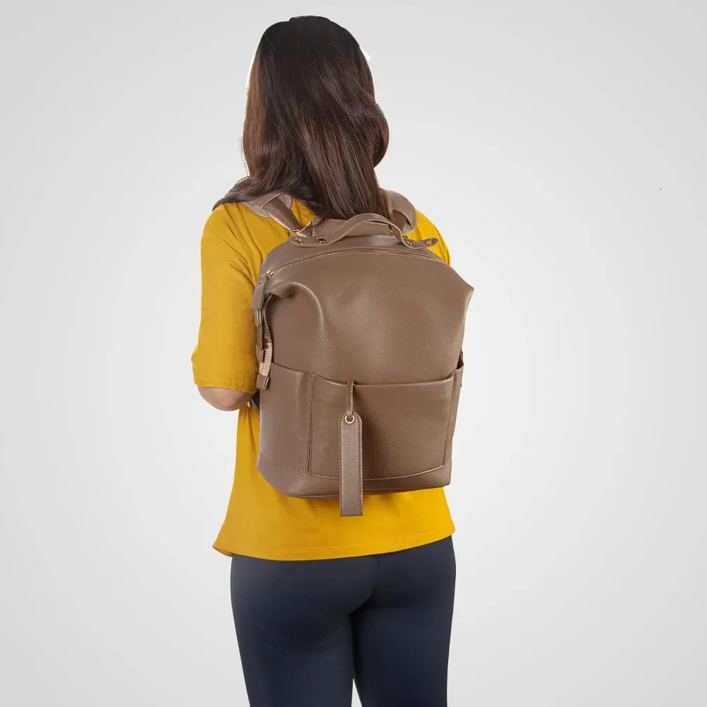 1pc Mommy Bag Pu Leather Diaper Backpack Bag with Changing Pad Baby Organizer Baby Nappy Bag Mummy Daddy Backpack 250106