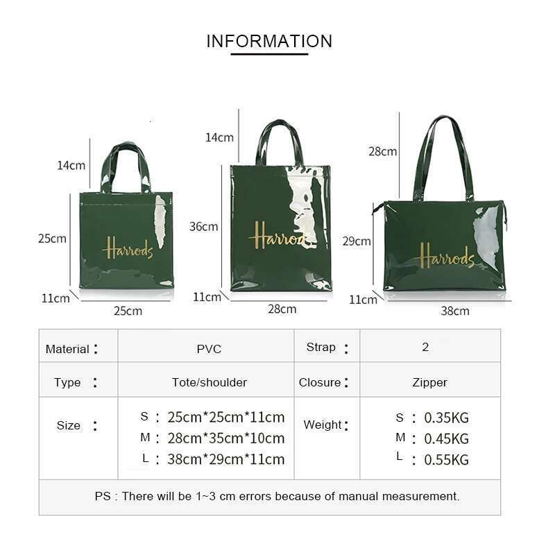 Women's Bags handbag New Fashion Style Jelly Handbag for Women Eco Friendly wer Tote Shopping Reusable Waterproof PVC Shoulder Shopper Bag