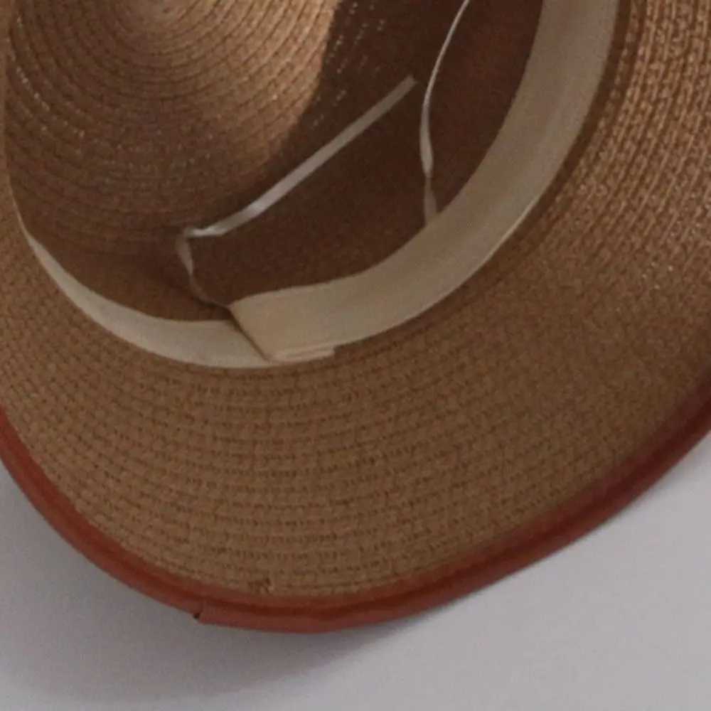 Flat top straw hat Versatile short Brim Net red strap small pot hat with edges adjustable DIY sun hat outdoor X250109