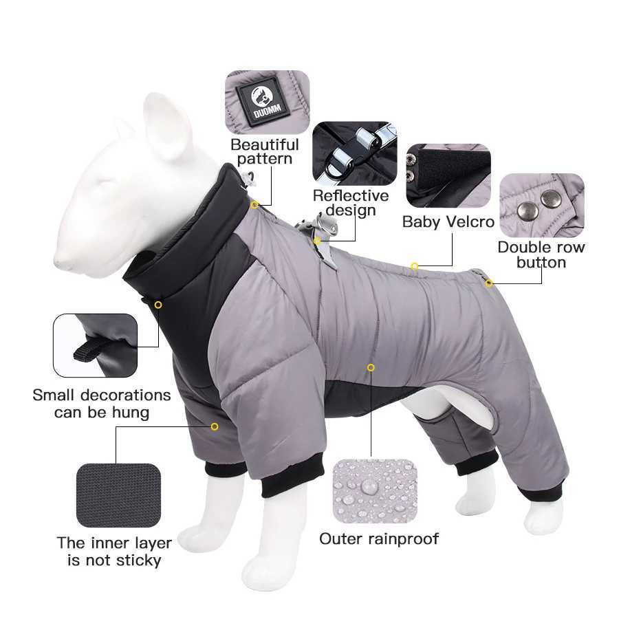Waterproof Dog Jumpsuit Coat Winter Pet Dog Clothes Warm Puppy Cotton Jacket for Small Medium Dogs Pug Chihuahua Costume BulldogXJ250109