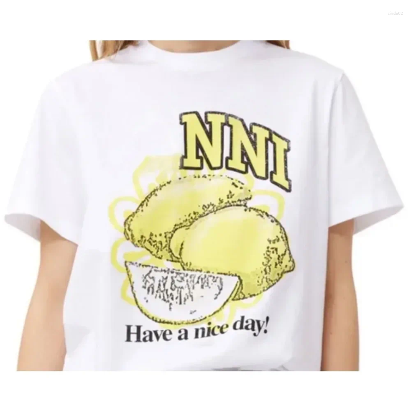 Women's T-Shirt Womens T Shirts Korean Brand Cotton T-shirt With Fruit Print For Women Round Neck Short Slved Casual Loose Tshirt Oversized Summe