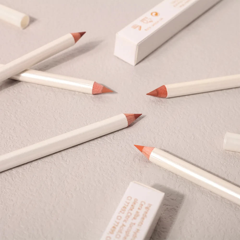 No Lipliner Pencil Lipstick Set Matte Nude Red Contour Tint Lipstick Long Lasting Non-stick Cup Lipliner Makeup Lip Stain 250108