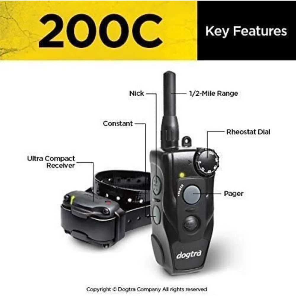 200C Waterproof -Mile One-Handed Operation Remote Training Dog E-CollarCan Be Used for One Dog As Small As 10 LbsXJ250109