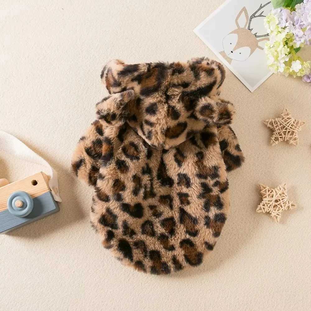 Winter Pet Dog Clothes Warm Fleece Dog Hoodie Leopard Dog Coat Jacket French Bulldog Clothing for Small Dogs Pets CostumesXJ250109
