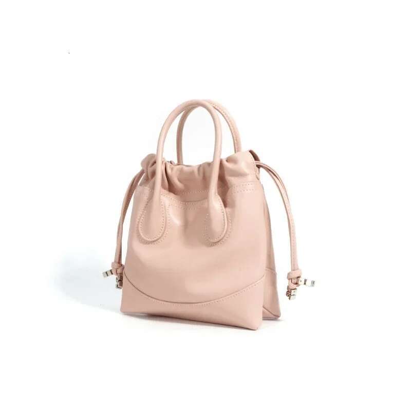 Women Genuine Leather Crossbody Bag Casual Small Female Shoulder Messenger Bags 2024 New Girls Drawstring Handbags Purse