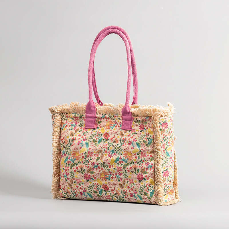 Tote Bohemian Shoulder Zipper Handbag Large Capacity Canvas Bag Women's Summer