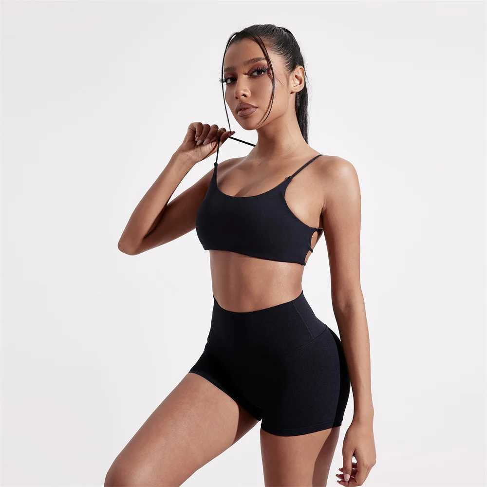 Solid Color Gym Yoga Set Women Yoga Set 2 Piece Workout Tracksuit Fitness Suit High Waist Legging Cross Back sports Bra athleticXJ250109