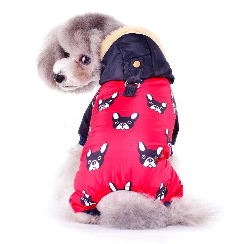 New French Bulldog Costumes For Dog Winter Warm Snow Down Jacket Coat For Puppies Small Medium Animal Pugs Pet Cat Clothes GoodsXJ250109