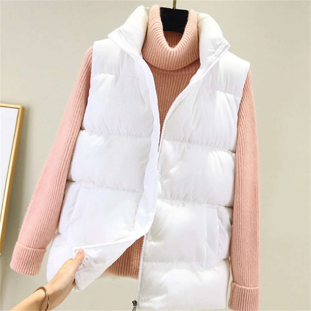 2025 Winter Korean Fashion Down Warm Cotton Jacket For Women's Autumn And Winter Loose Sleeveless Designer Jacket
