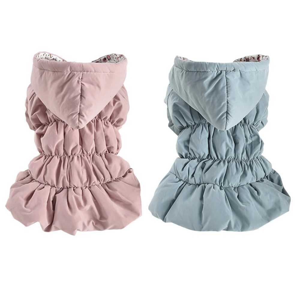 Dog Pet Super Warm Dress Winter Puppy Pet Dog Coats Princess Floral Bubble Skirt Dog Cat Hooded Chihuahua Yorkie Clothing JacketXJ250109