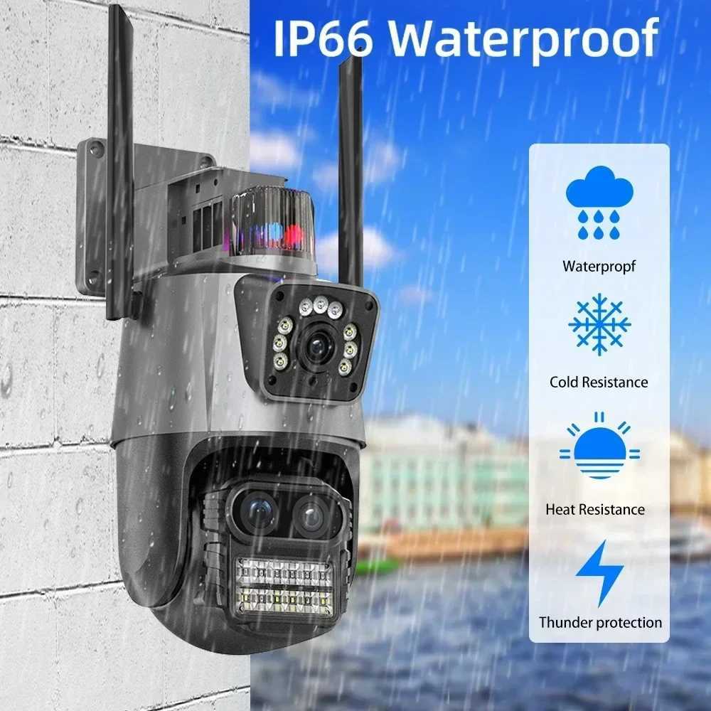 6K 12MP WiFi Security Camera 360 Wireless Outdoor ICSee Smart Three Lens 8X Zoom Video Surveillance IP Camera CCTV Auto Tracking X250111