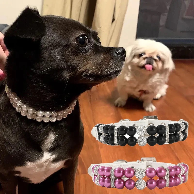 Luxurious Pink Bling Jewelry Collar And Leash Set Dogs Elegant Charming Accessory For Cats & Pets