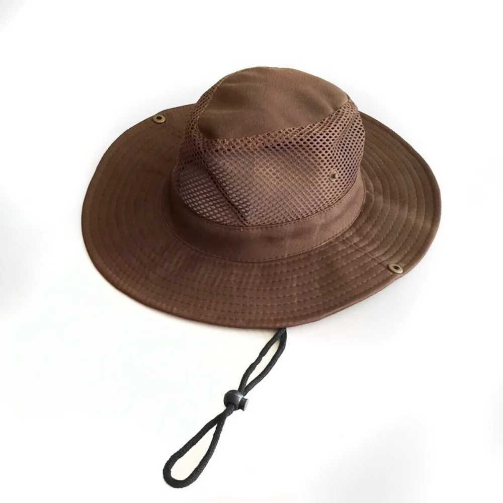 Mens outdoor sun hat knight hat wide grass beach summer and autumn tourism hiker monochrome matte X250109