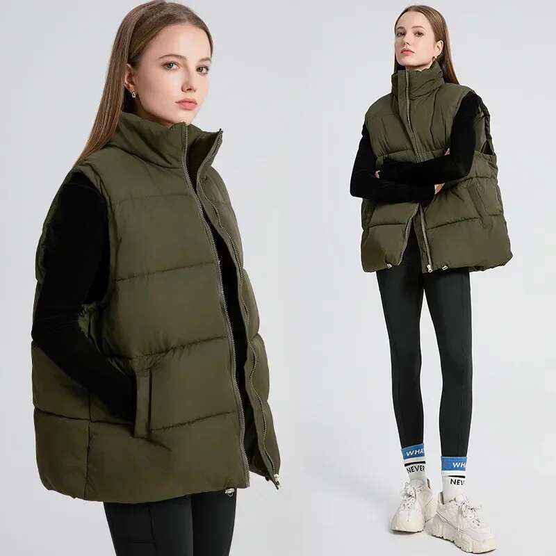 Advanced White Duck Down Autumn And Winter Women's Fashionable Korean Style Loose Designer Jacket Warm Jacket Cotton Vest