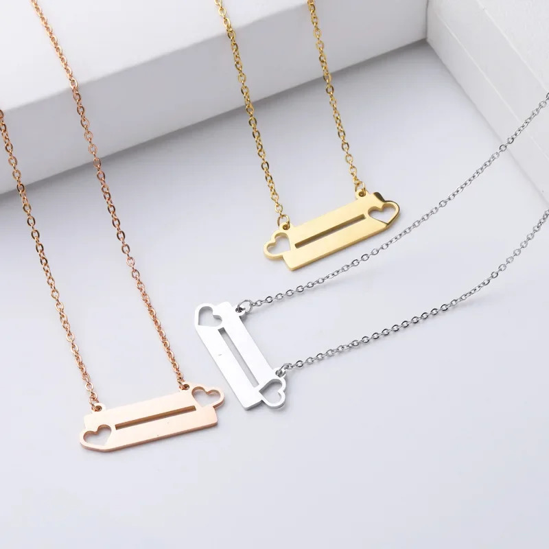 10PcsLot Korea Fashion 304 Stainless Steel Hollow Heart Pendant Necklace For Women Girls 250109