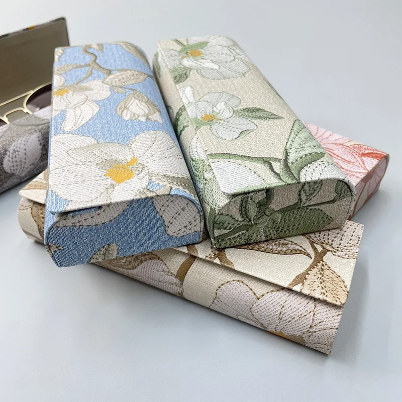 Chinese Style Embroidery Glasses Box Fashion Portable Reading Myopia Sunglasses Storage for Women Students Case 250109