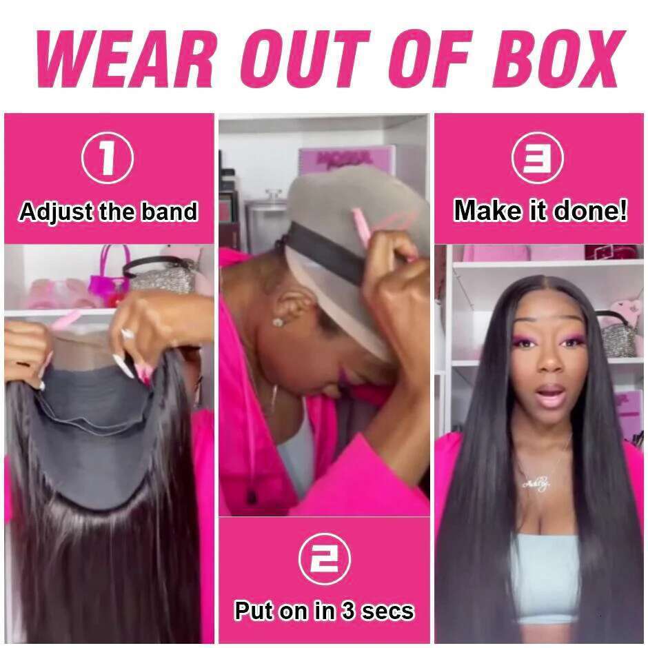 Wear Go Glueless 180% Body Wave Transparent Front Human Hair Wigs For Women 4X4 Pre-Cut Preplucked Lace Closure Wig
