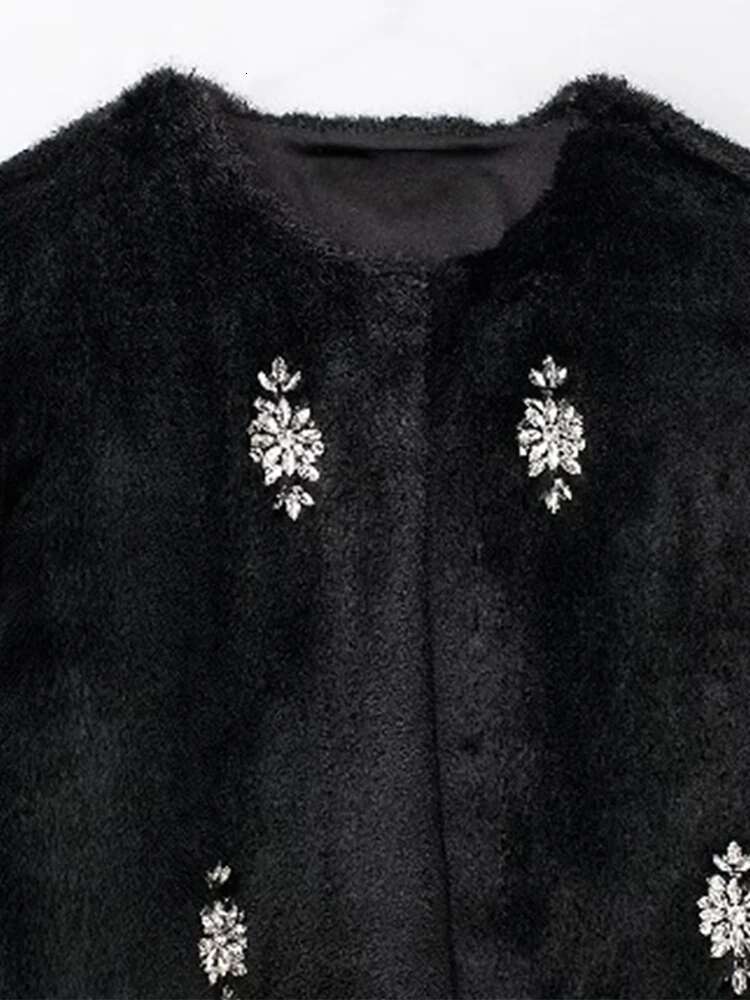 Thicken Dias Solid Women Jacket Faux Fur O Neck Lady Coat 2024 Elegant Autumn Winter Full Sleeve Loose Warm Female Overcoat