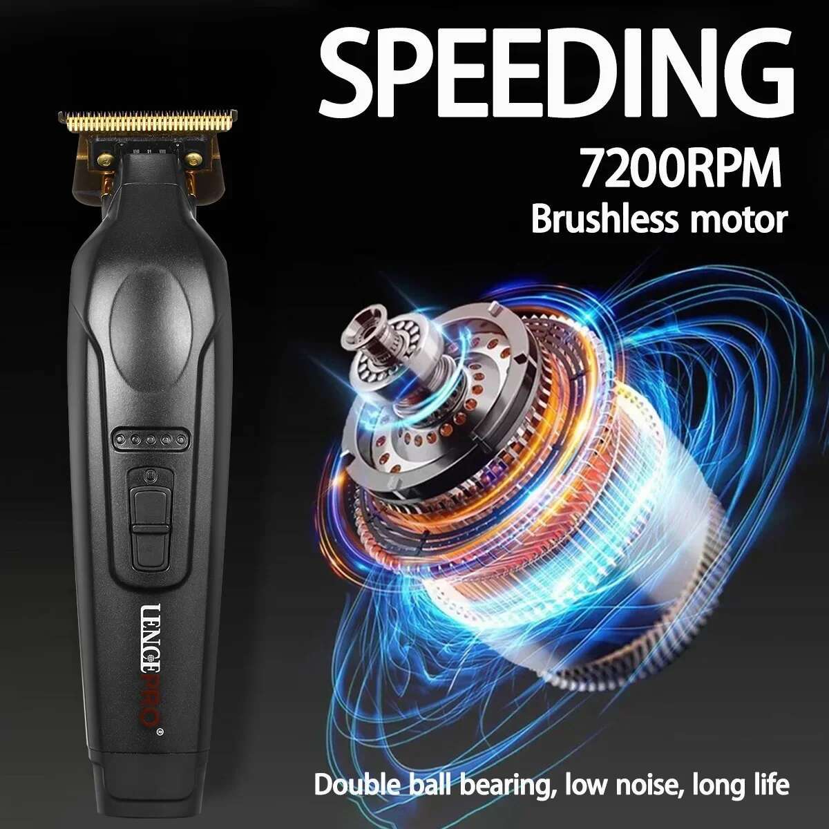 LENCE PRO F2NC F2NT Professional Men's Clipper Full Metal Brushless Motor Hair Trimmer Barbershop with Base Charger