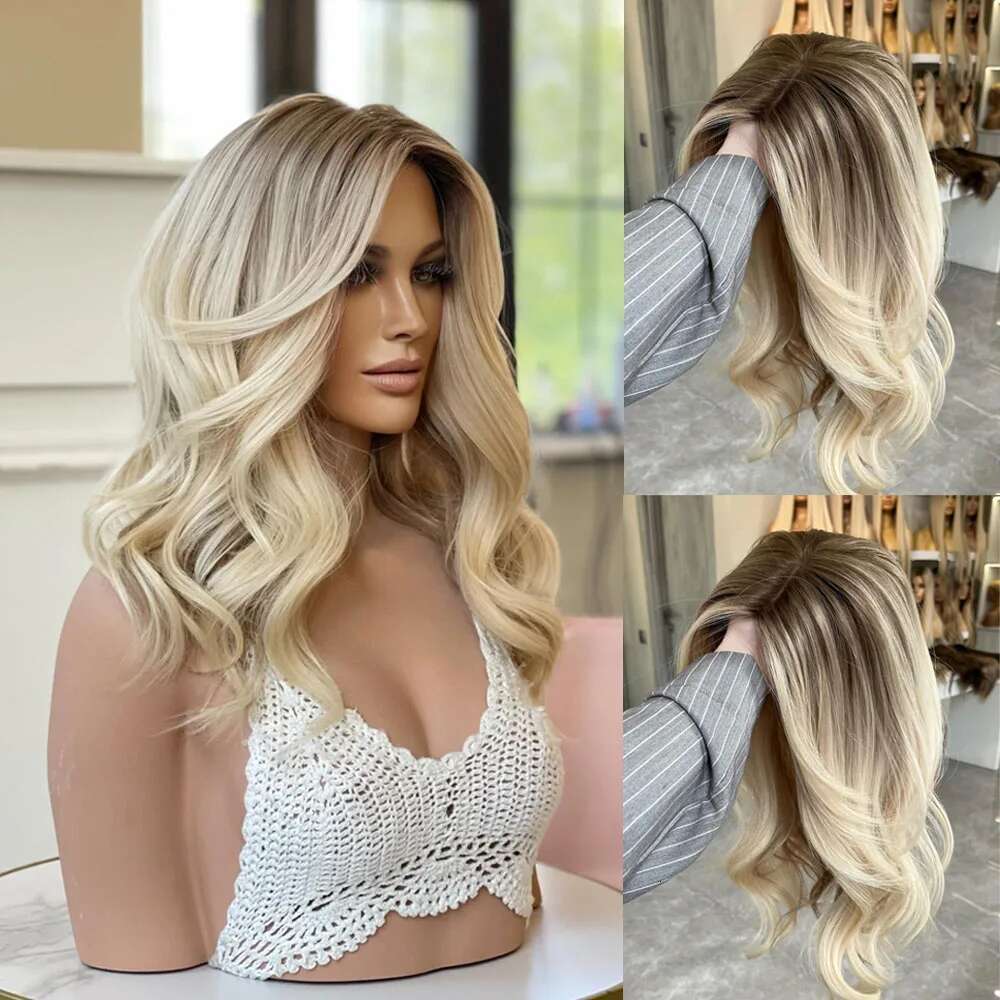 Ash 100% Human Hair 200 Density 13x6 Transparent Lace Front Wig Ombre Honey Blonde Natural Haire Remy Wigs