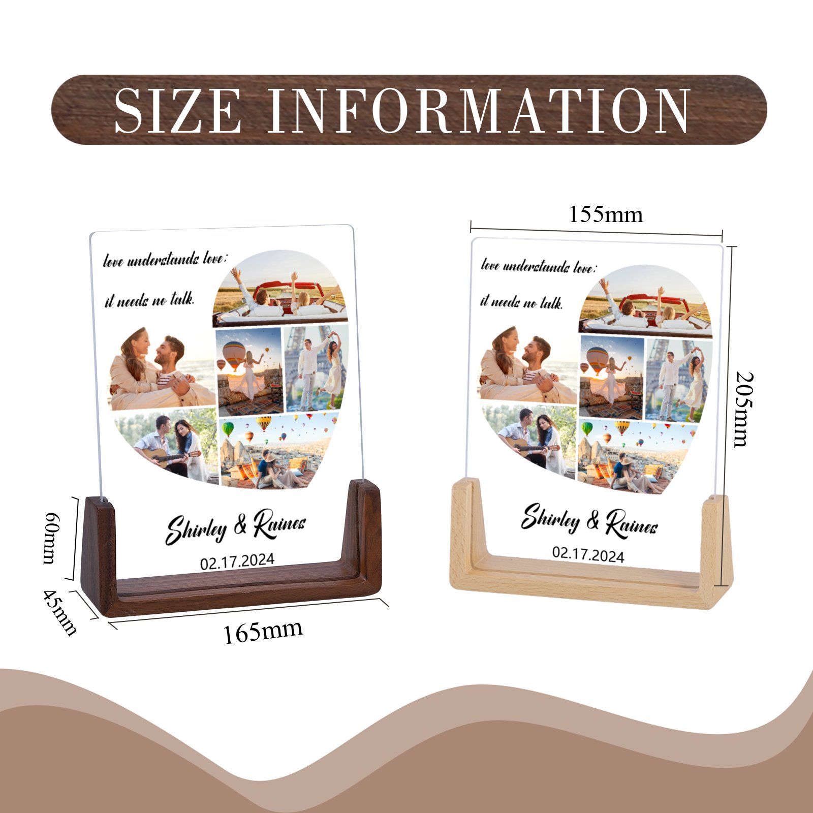 Custom Heart Photo Collage Frames for Couple Wedding Anniversary Gifts Personalized Love Picture Frame New Home Bedroom Decor H260306