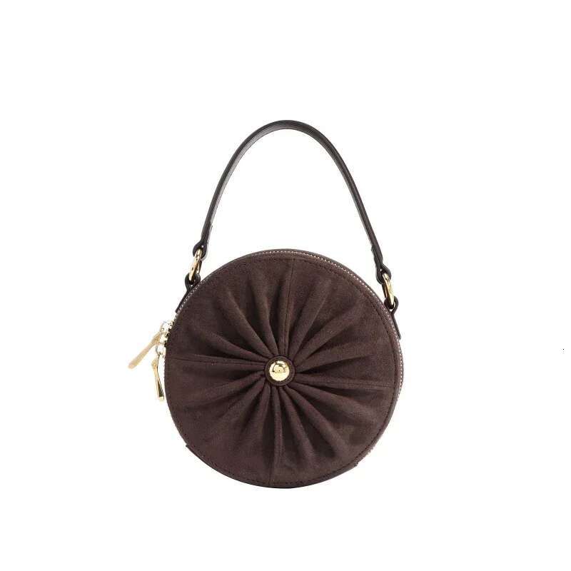 Women Designer Small Circular Ruched Handbags 2024 Fashion Chain Female Shoulder Crossbody Bag Girl Tote Phone Bags Purse