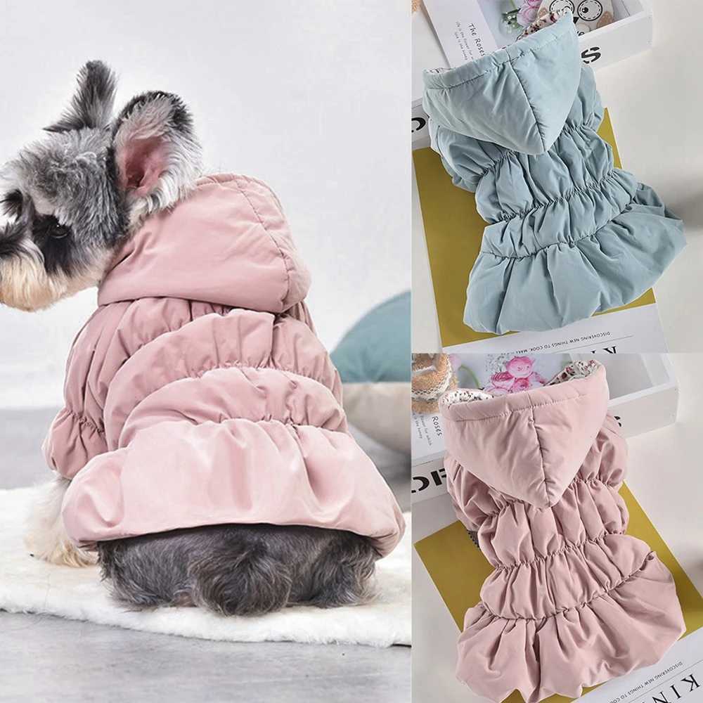 Winter Pet Clothes Warm Dress Hoodie Floral Bubble Skirt Dog Autumn Winter Coat Outfit ClothesXJ250109