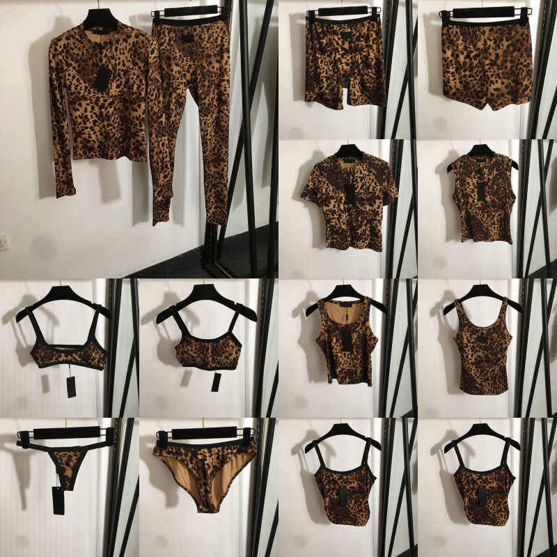 Marque Léopard Femmes Tanks T-shirt Luxury Designer Leggings Sexy Bra Top Top Shorts élastiques Taoues Sports Collons Legging Yoga Shorts Tops Se