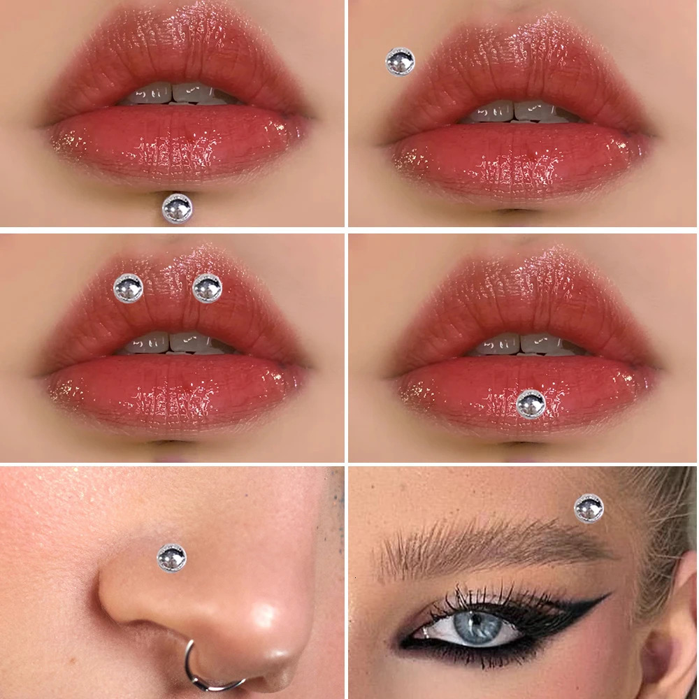 Lip Piercing Eyeshadow Face Diamonds Sticker No Need for Glitter Crystal Temporary Tattoo 3D 241230