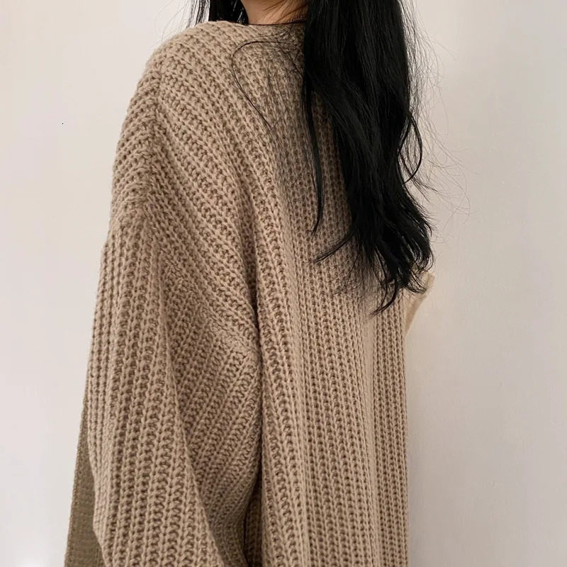 One Size Loose Cardigan for Women Long Knitting Coat Knitwear Outwear Autumn Winter Womens Streetwear 250106