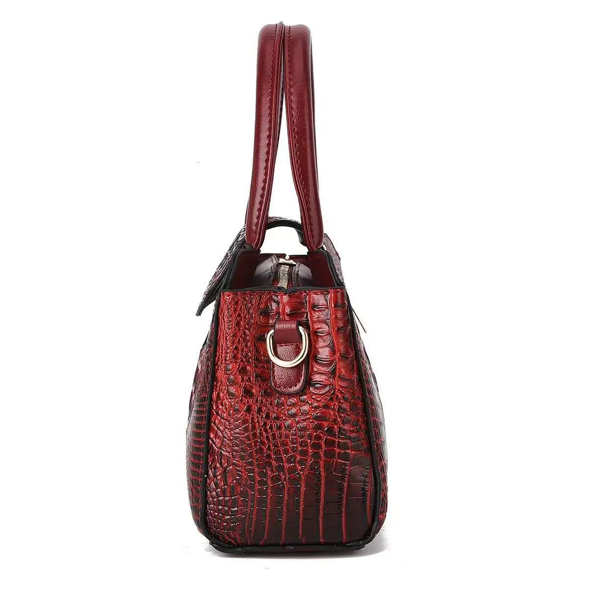 Women's Trendy Pillow Bag Textured Crocodile Print Tote Bag Crossbody Worn Over The Shoulder