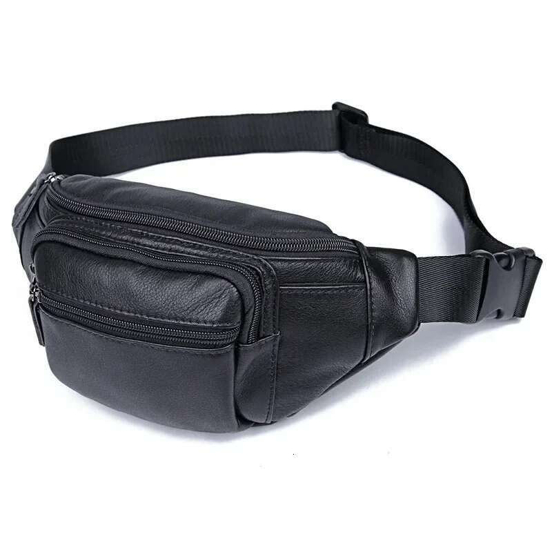 Casual Packs Genuine Waist Bag Men Women Real Cow Leather Fanny Pack Belt Bum/Hip Male Female Cross Body