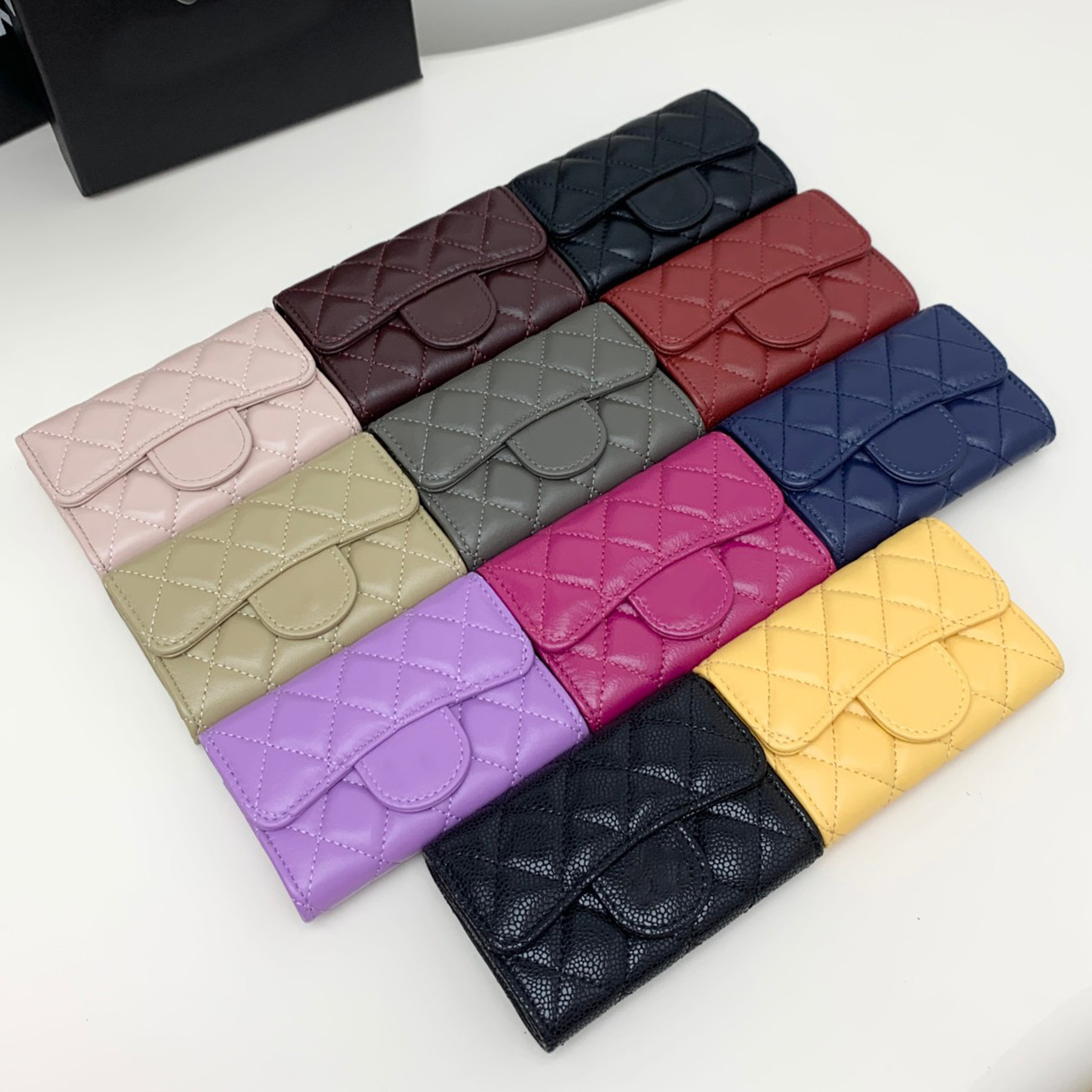 top quality designer wallet card holder luxury genuine leather flap wallets golden hardware credit card slot cardholder fashion women casual shopping coin purse