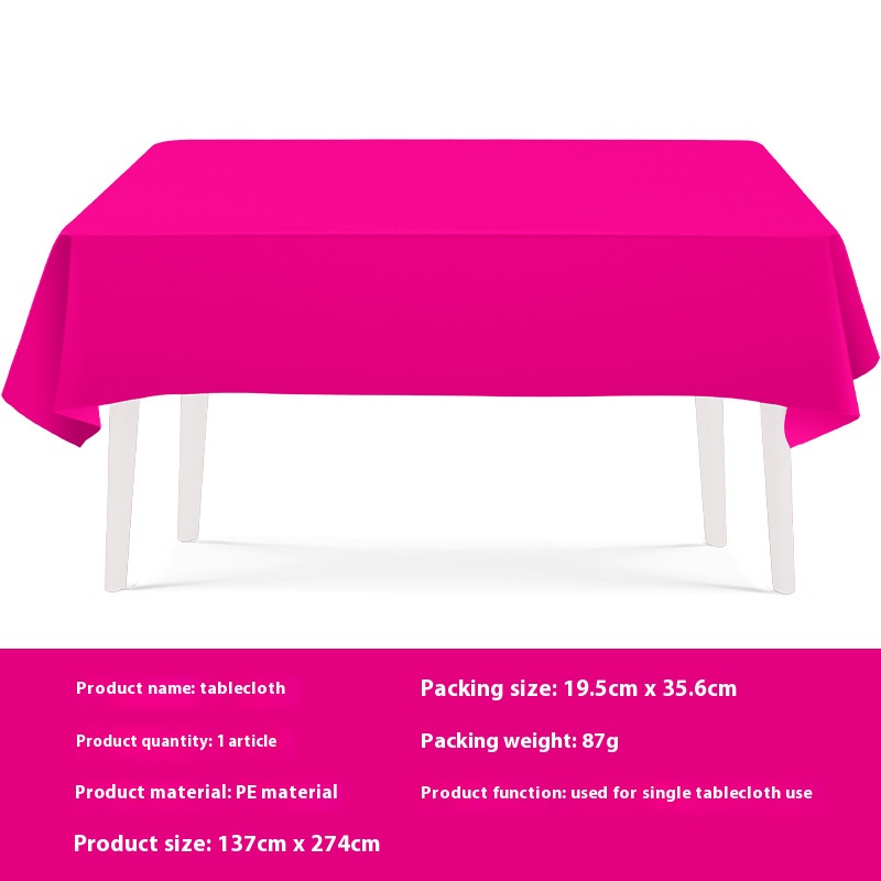 Hot selg solid color rose red set tablecloth paper cup tissue tableware disposable party supplies