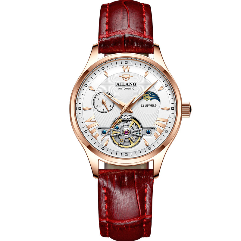 Fashionable Ladies' Tourbillon Automatic Mechanical Watch - Waterproof & Perfect Valentine's Day Gift