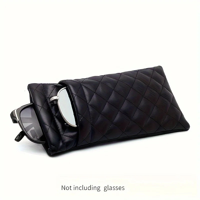Portable Squeeze Sunglasses Case Pu Leather Soft Easy To Use Eyeglasses Pouch 250109