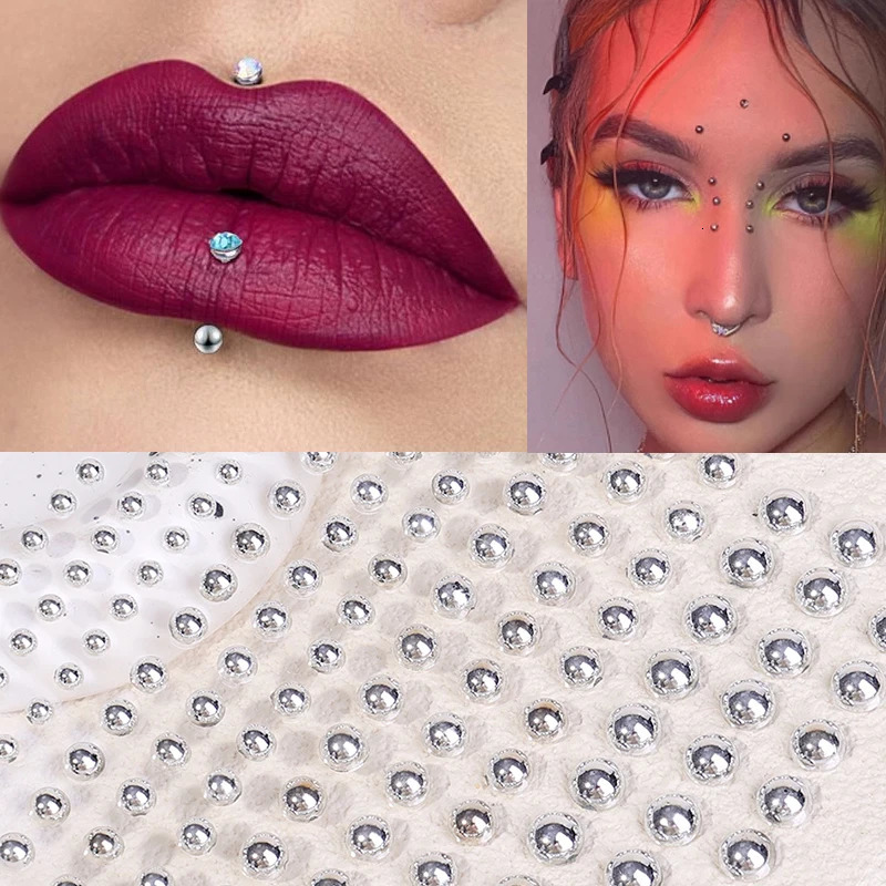 Lip Piercing Eyeshadow Face Diamonds Sticker No Need for Glitter Crystal Temporary Tattoo 3D 241230