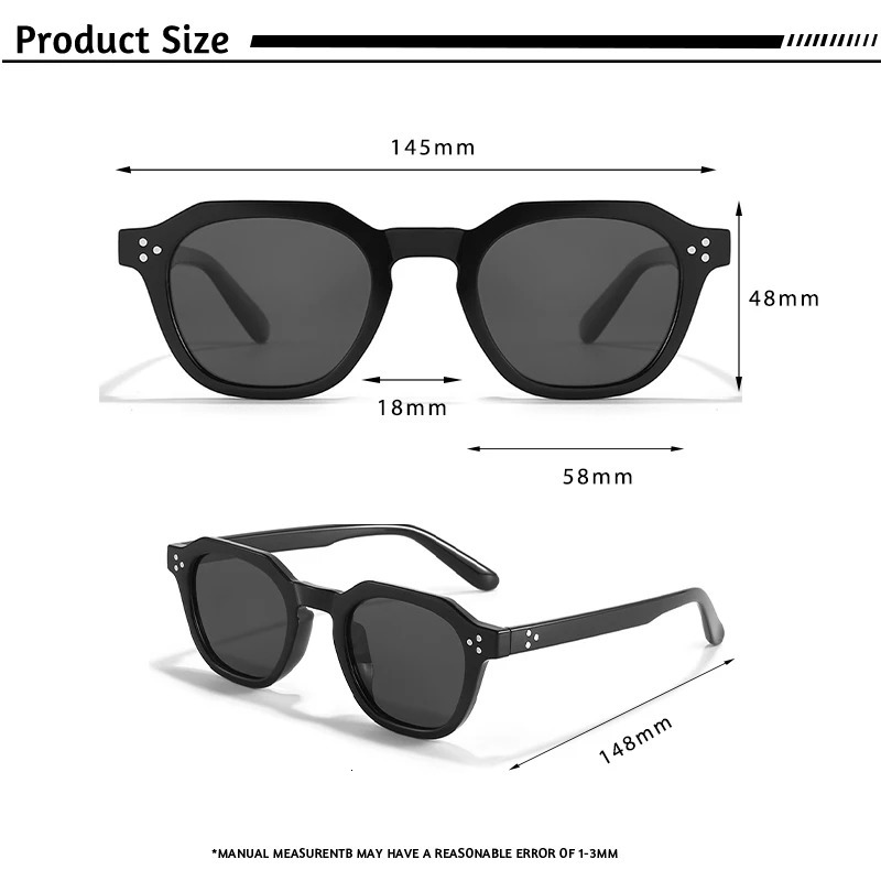 CATERSIDE Retro Polarized Sunglasses Men Ultralight TR90 Frame Polygon Women Sun Glasses Outdoor High Quality Travel Eyewear 250109