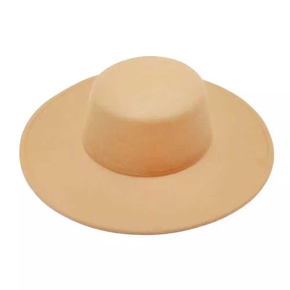 Hepburn Style Wen Flatcap New French Elegant Flat Top Hat Dame Hat Retro Wide Brim Felt Hat Wen X250109