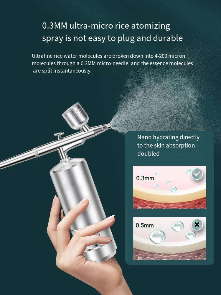 Nano Oxygen Injection Instrument Handheld High Pressure Beauty Facial Spray Moisturizing Steamer USB Charging