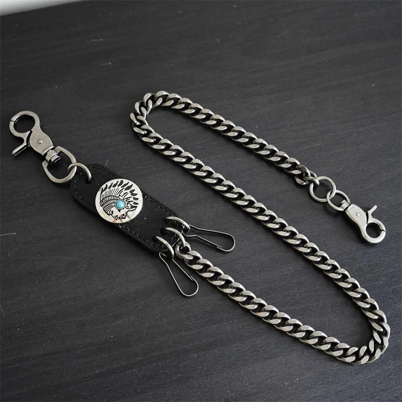 Mens Motorcyle KeyChain Jean Biker Wallet Belts Chain Skull Charm Gothic Rock Skull Pants Trousers Waist Key Mens BL49 250107