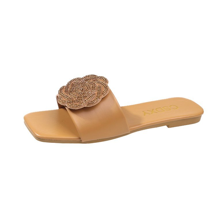 Women Slippers Fashion wer Design New Trendy Plus Size Dia Slip-on Outdoor Indoor Wear Triple Black Beige Gold hot Free shipping